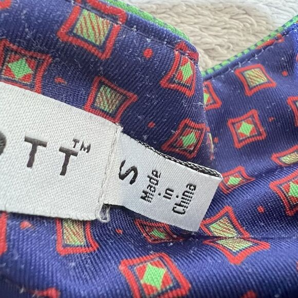 Gretchen Scott Dress Womens Small Mixed Pattern Sheath Blue Red Green 3/4 Sleeve - Picture 4 of 14